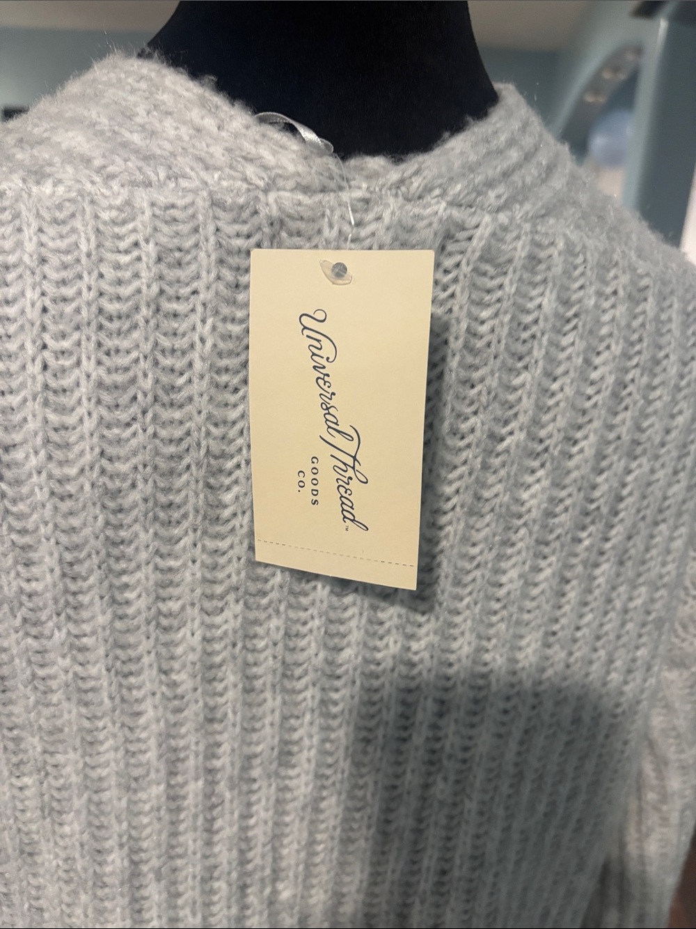 Universal Thread Open-Front Ribbed Cardigan in Light Gray - Picture 2 of 5